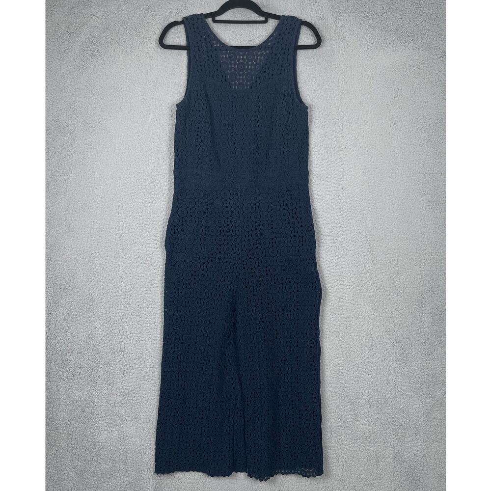 Comptoir Des Cotonniers Jumpsuit Womens Medium Crochet Lace Sleeveless Wide Leg